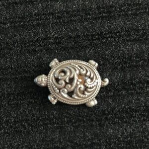 Retired Brighton Silver Turtle Brooch Intricate Design